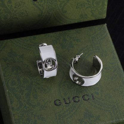 18K Double Gucci Color Enamel Earrings