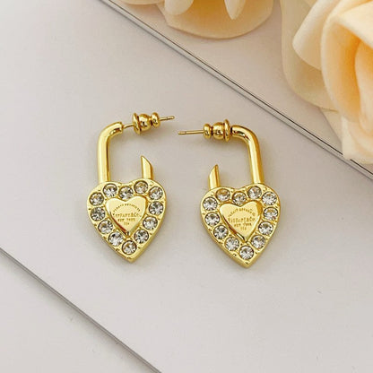 18K Tiffany Diamond Heart Earrings