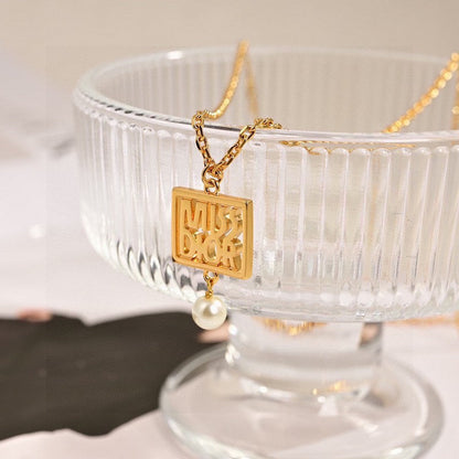 18K Dior Square Necklace