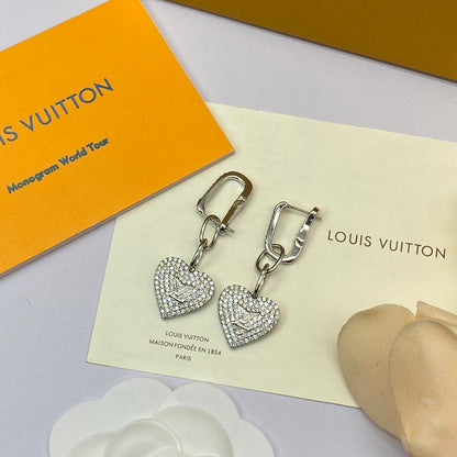 18k Louis Vuitton Diamond Heart Earrings