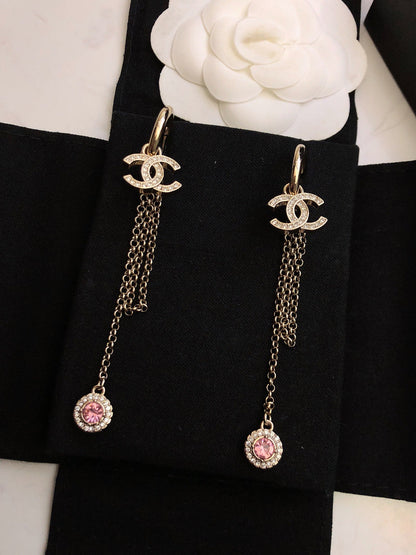 18K  Chanel Tassel Crystals Earrings