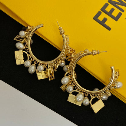 18K Fendi Pearls Earrings