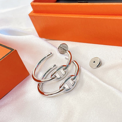 18K Chaine D'Ancre Hermes Earrings