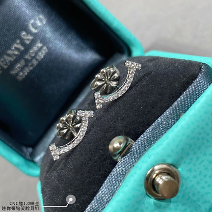 18K Tiffany Smile Diamonds Earrings