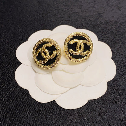 18K  Chanel Black & Red Earrings