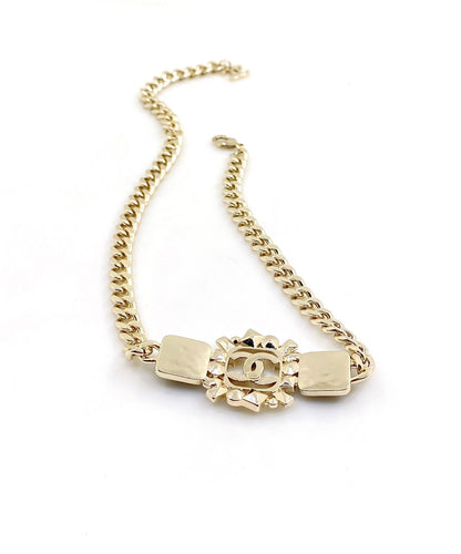 18K  Chanel Black Crystals Chain Necklace