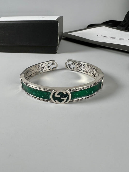 Double Gucci Interlocking Gucci Bangle Wide Bracelet