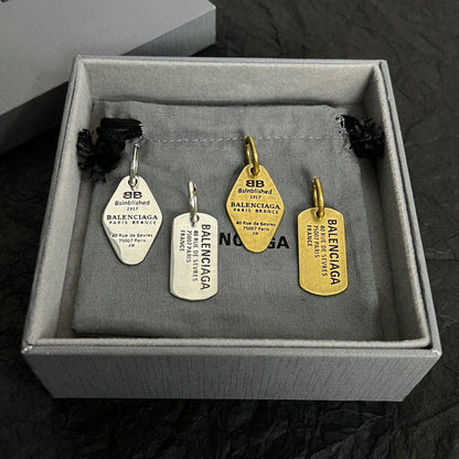 18K Balenciaga Plate Earrings