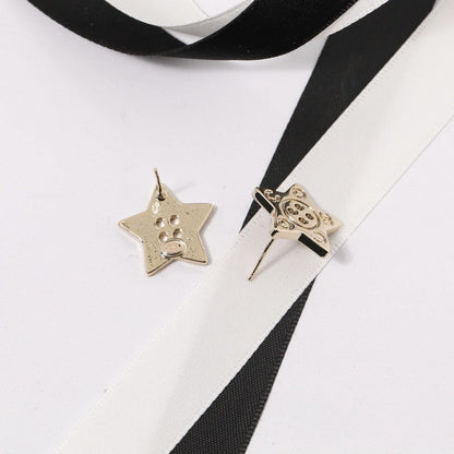 18K  Chanel Star Gold Earrings