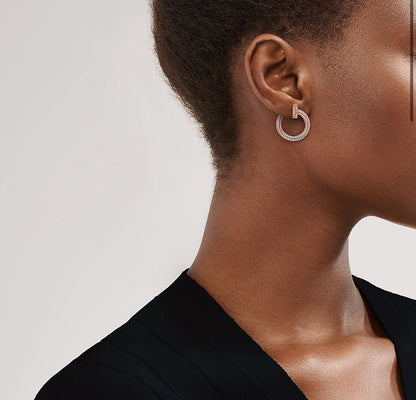 18K Tiffany T1 Open Hoop Rose Gold Earrings