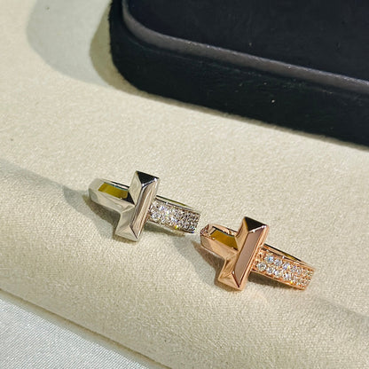 18K Tiffany Narrow Pave Ring