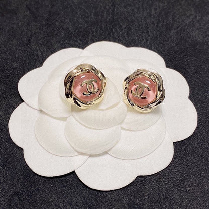 18K  Chanel Pink Earrings