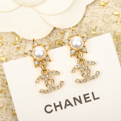 18K  Chanel Star Crystals Earrings