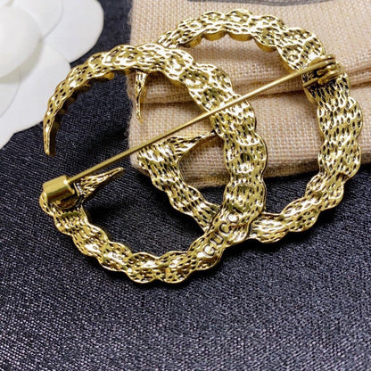 18K Double Gucci Color Crystal Brooch