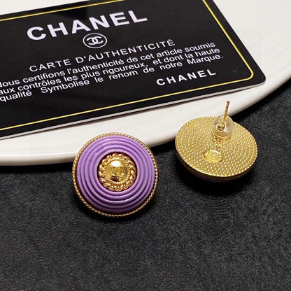 18K  Chanel Purple Resin Earrings