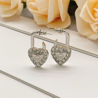 18K Tiffany Diamond Heart Earrings