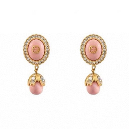 18K Double Gucci Pearl Earrings