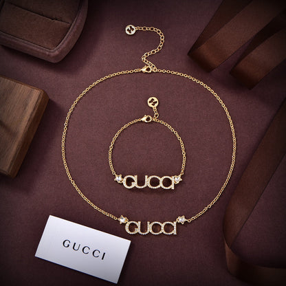 18K Double Gucci Embellished Script Letter Earrings