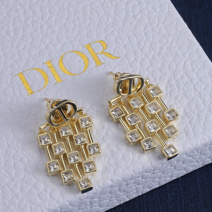 18K Dior Crystal Earrings