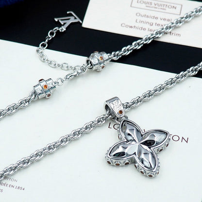 18K Louis Vuitton Flower Studs Necklace