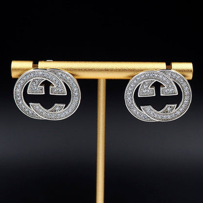 18K Double Gucci Diamonds Earrings