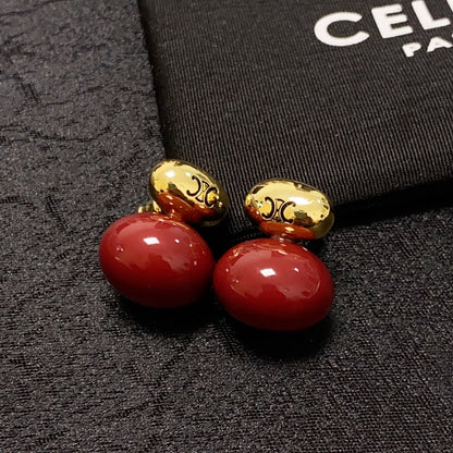 18K Celine Red Earrings