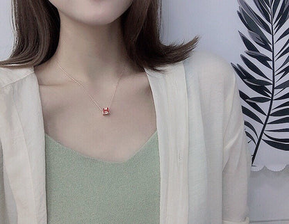 18K Cage D'H White Hermes Necklace