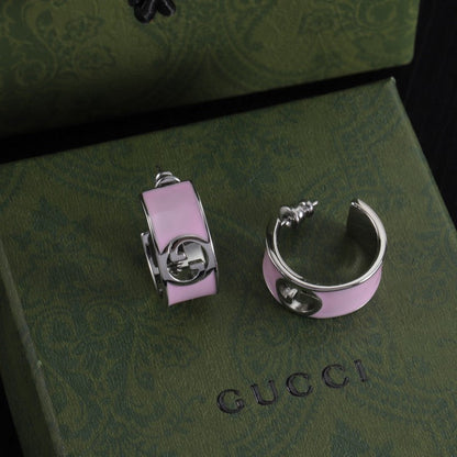 18K Double Gucci Color Enamel Earrings