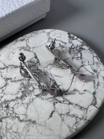 18K Dior Vintage Purple Crystal Earrings