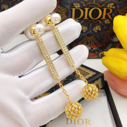 18K Dior Tassel Diamonds Earrings