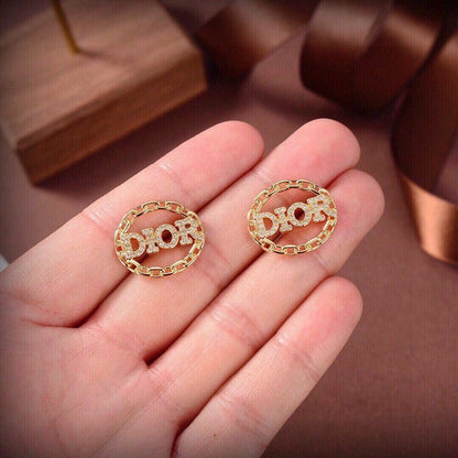 18K Dior Crystal Earrings