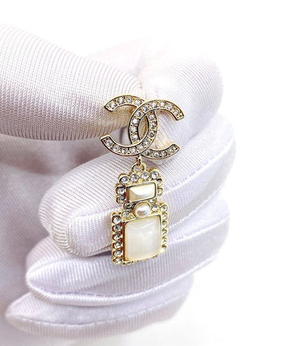 18K  Chanel Perfume Bottle Earrings