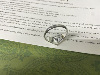 Double Gucci Interlocking Gucci Blue Enamel Heart Ring