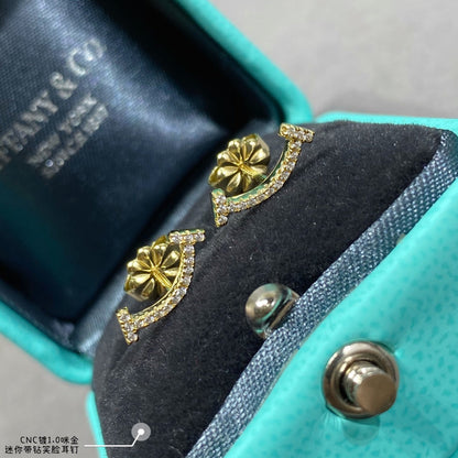 18K Tiffany Smile Diamonds Earrings