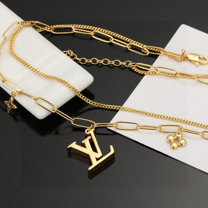 18K Louis Vuitton Pink Crystal Necklace