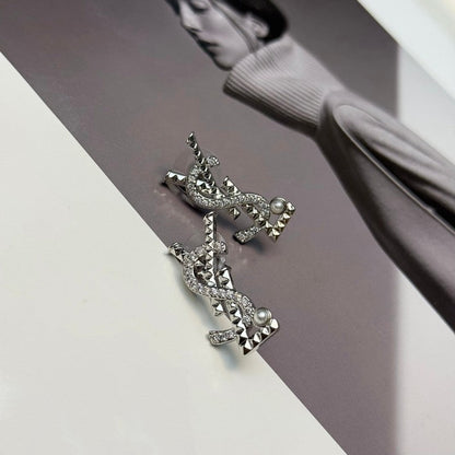 18K YSL Gold Diamond Earrings