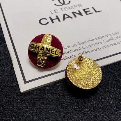 18K  Chanel Red Yellow Gold Earrings