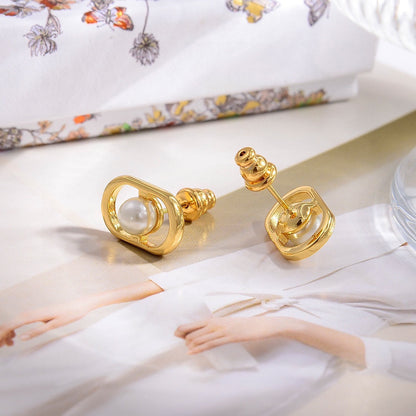 18K Dior Petit Jolie Mini Stud Earrings