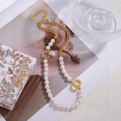 18K Petit Dior Pearl Necklace