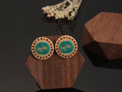 18K Double Gucci Resin Earrings
