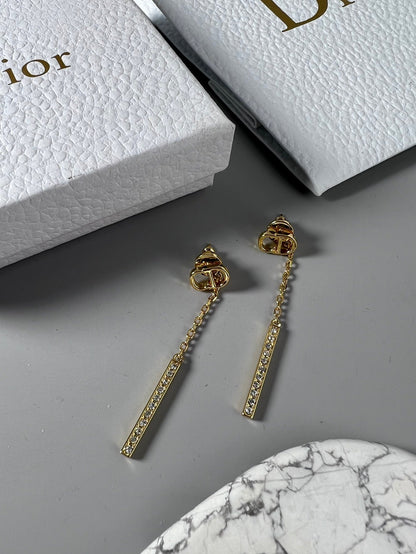 18K Dior Vintage Tassel Diamonds Earrings