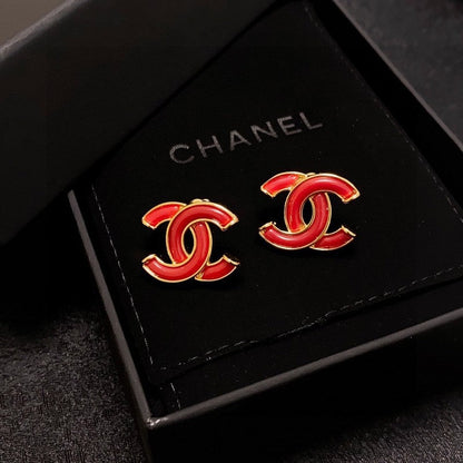18K  Chanel Red Earrings
