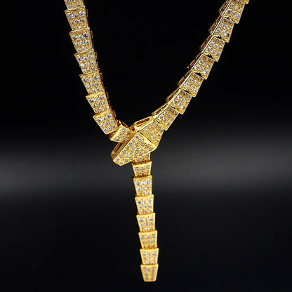 18K BVLGARI Serpenti Viper Full Pave Diamonds Necklace