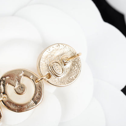 18K  Chanel Script Pendant Earrings