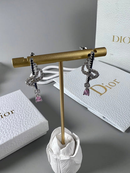 18K Dior Vintage Purple Crystal Earrings