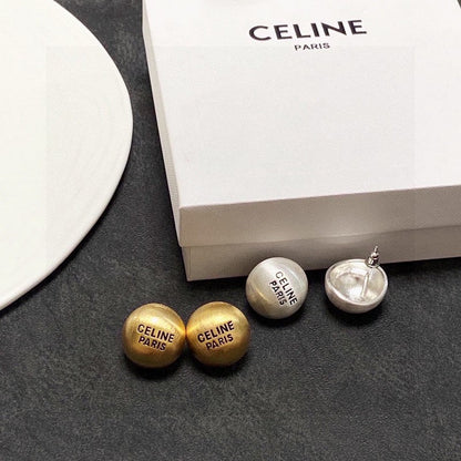 18K Celine Round Earrings