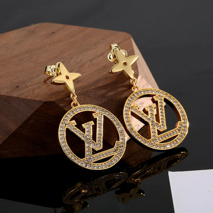 18K Louis Vuitton Star Pendant Earrings