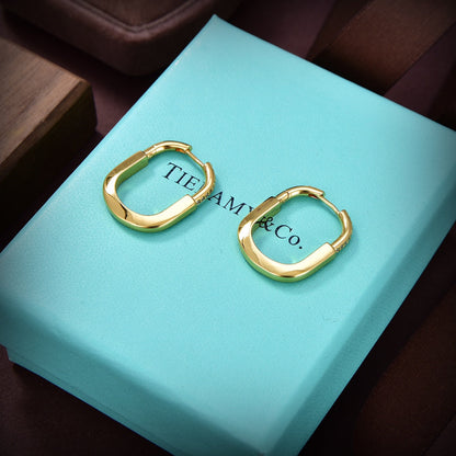 18K Tiffany Lock Diamonds Medium Earrings
