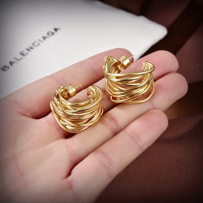 18K Balenciaga Wire Earrings