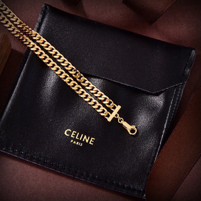 18K Celine Script Choker Necklace